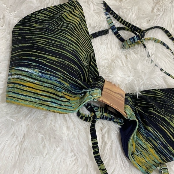 NWT Vince Camuto Swim midnight waves strappy back bikini top deep sea - Picture 5 of 11